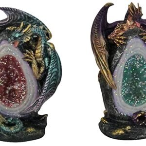 Nemesis Now Geode Keepers Set of Four Figurine 12cm Gold, Resin