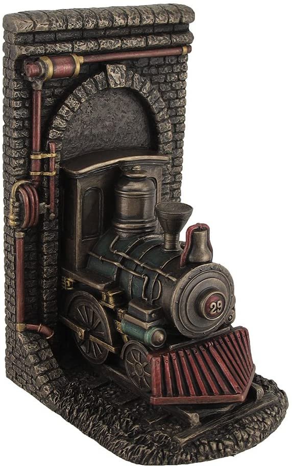 Magic  Collection~Steampunk Steam Locomotive Bronze Finished Single Bookend