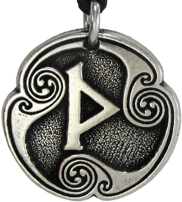 Soloman Pentant~Pewter Thurisaz Thurs Rune of Thor Pendant Necklace