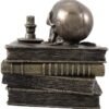 Magic  Collection~Bronze Wizard`s Study Books and Skull Trinket Stash Box