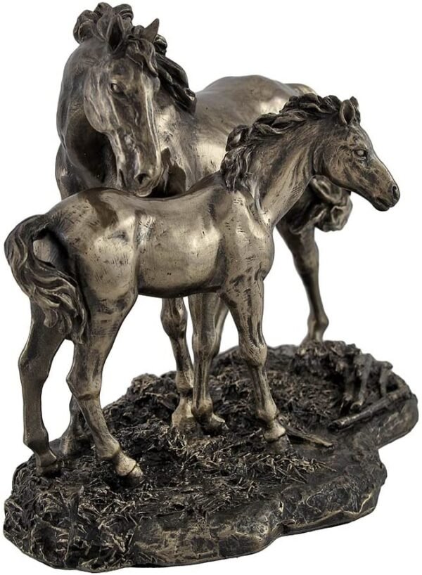 Magic  Collection~Mare and Foal Wild Horses Bronzed Statue