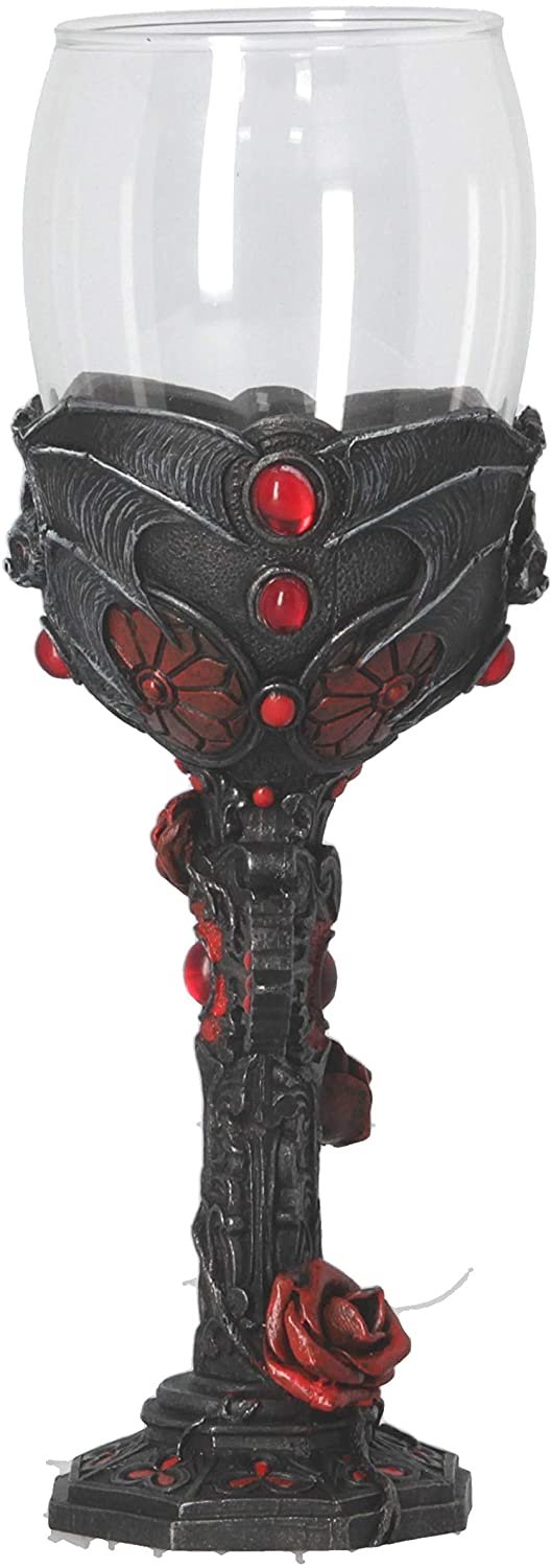 Dark Collection~B4479N9 Carpe Noctem Goblet 20cm, Resin w. Stainless Steel