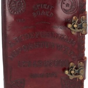 Wiccan Collection~Spirit Board Leather Journal With Lock 28cm Brown