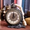 Dark Collection~Time Skeleton Clock 14cm Gold, Polyresin, One Size