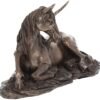 Nemesis Now Recumbent Unicorn 23.5cm Figurine, Resin, Bronze