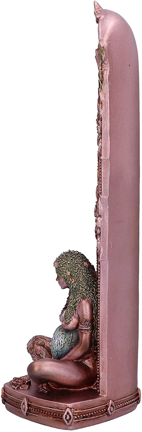 Magicun N.Giftware~Ethereal Mother Earth Gaia Art Statue Incense Burner, 24cm, Green