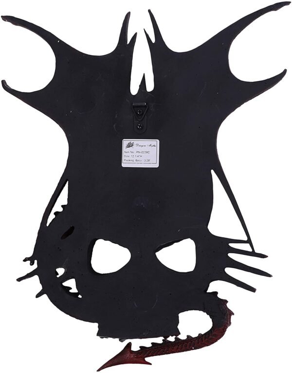 Artist Collections~ Spiral Serpent Infection Dragon and Mutated Skull Wall Plaque, Red, 31.5cm