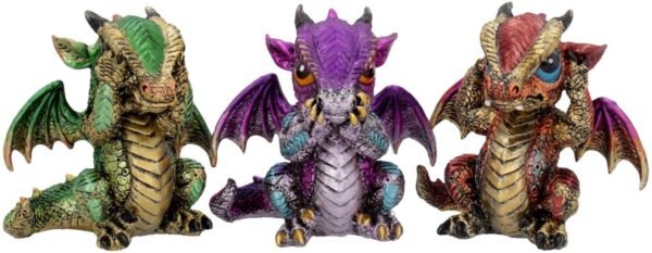 Fantasy Collection~ U4150M8 Three Wiselings Figurine 8.5cm Gold, Resin, One Size