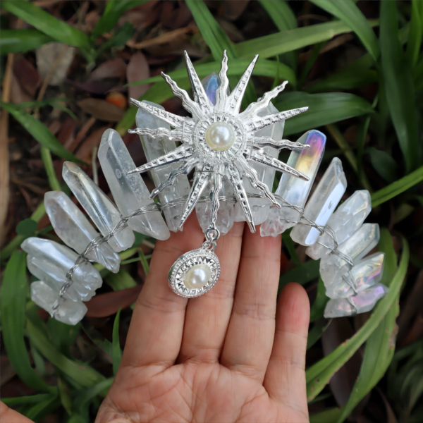 Crystal Hair Accessories – Raw Crystal Crown Sun Goddess Tiara