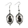 Vintage Gothic Black Cat Cameo Earrings For Women Witch Alternative Jewelry Accessories Gift