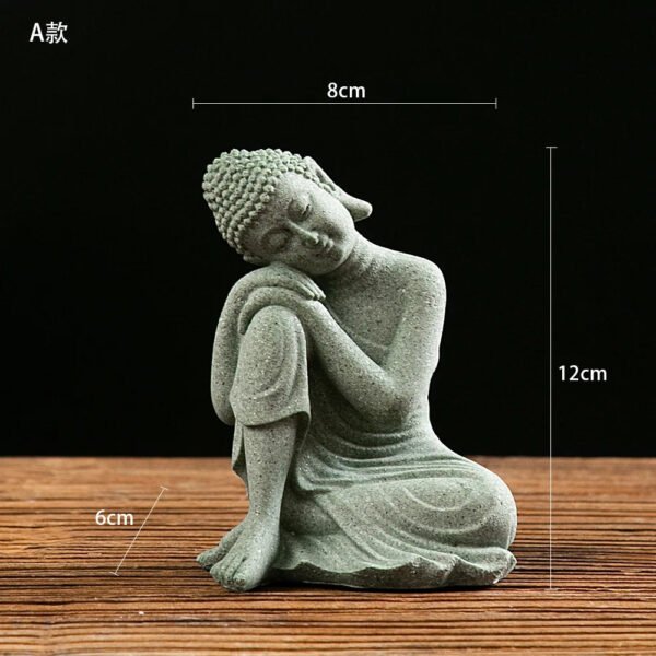 Buddhist Ornament Buddha Statue Zen Ornament Buddhist Figurines Sandstone Artwork Oriental Culture Ornament Home Ornament