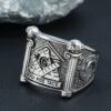 The Vide Aude Tace Grand Lodge of Freemason Masonic Sterling Silver Ring