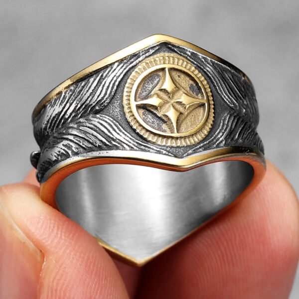 Starry Ring 316L Stainless Steel Star Men Ring Punk Rock Rap