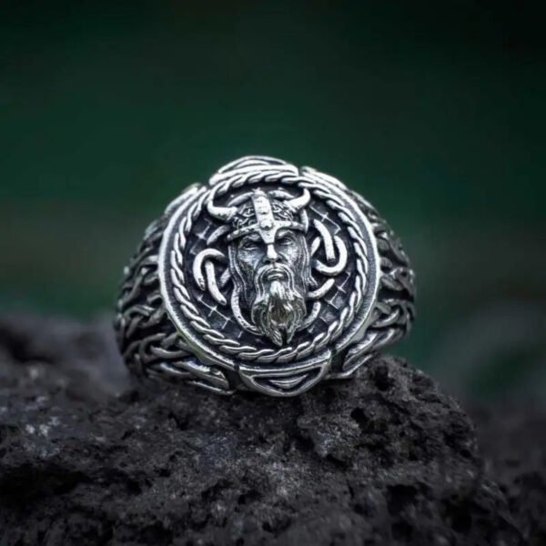 925 sterling silver color New retro Thai silver Nordic Celtic Viking style head ring