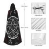 Long Cape Cloak Pentagram And Mystic Symbols Hooded Cloak Coat Autumn Hoodies