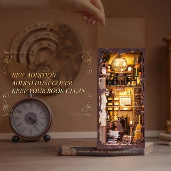 【HOT SALE/ the BEST GIFT/EXQUISITE Decorations/Magic Pharmacist】Cutebee DIY Book Nook Kit Miniature House Magic Pharmacist Gift Ideas Bookshelf Insert for Birthday Gift with Cover