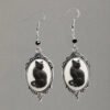 Vintage Gothic Black Cat Cameo Earrings For Women Witch Alternative Jewelry Accessories Gift