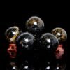 Natural Crystal Yellow Patterned Black Tourmaline Sphere Transparent Quartz Spiritual Healing