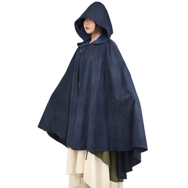 Hood Cloak Cosplay Medieval Long Cape Halloween Party Women Men Adult Long Mage Witchcraft Wicca Robe Conceal Gown Reenactment
