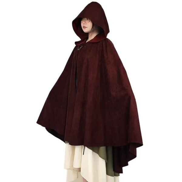 Hood Cloak Cosplay Medieval Long Cape Halloween Party Women Men Adult Long Mage Witchcraft Wicca Robe Conceal Gown Reenactment