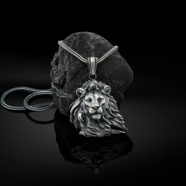 Punk Men's Wolf Head Lion Bear Fox Pure Tin Pendant Necklace Hip Hop Retro Animal Collar Chain Birthday Party Jewelry Gift