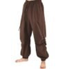 Adult Men Pirate Pants Vintage Medieval Renaissance Lounge Costume Loose Pants Viking Black Brown Trouser