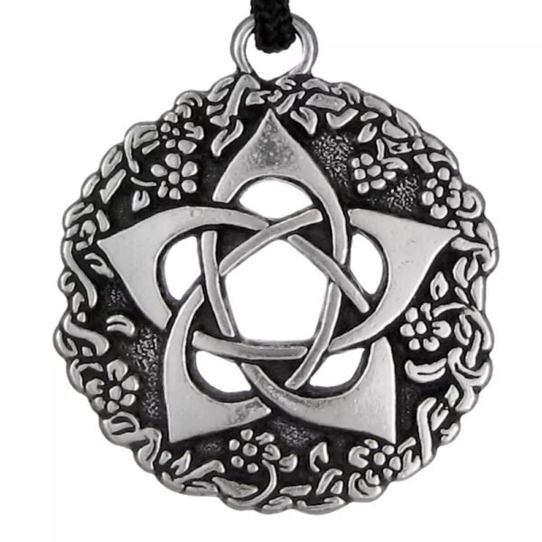 Pewter Pentacle of the Goddess Pendant Pentagram Necklace Wicca Witch Talisman