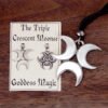 Crescent Triple Moon Necklace Goddess Pendant Lunar Pagan Wiccan Jewelry