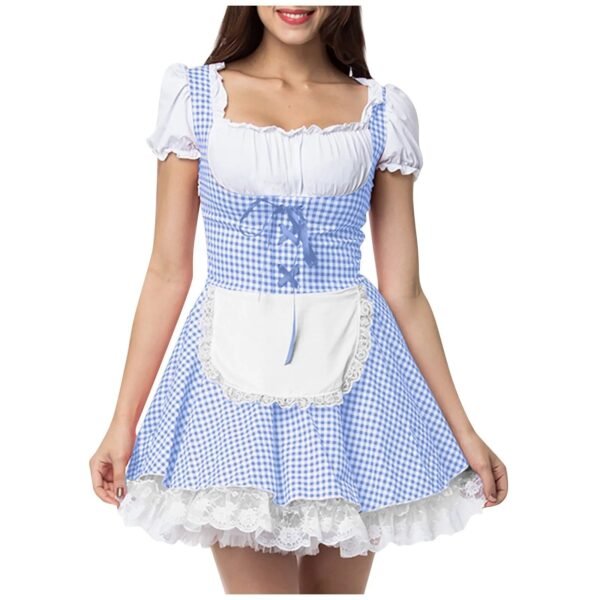 German Beer Festival Costume Halloween Adult Women Dress Oktoberfest Uniform Fancy Party Cosplay Dress Low Neck Uniform Set