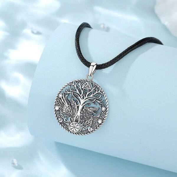 Viking Raven Wolf Compass Tree of Life Amulet Pendant