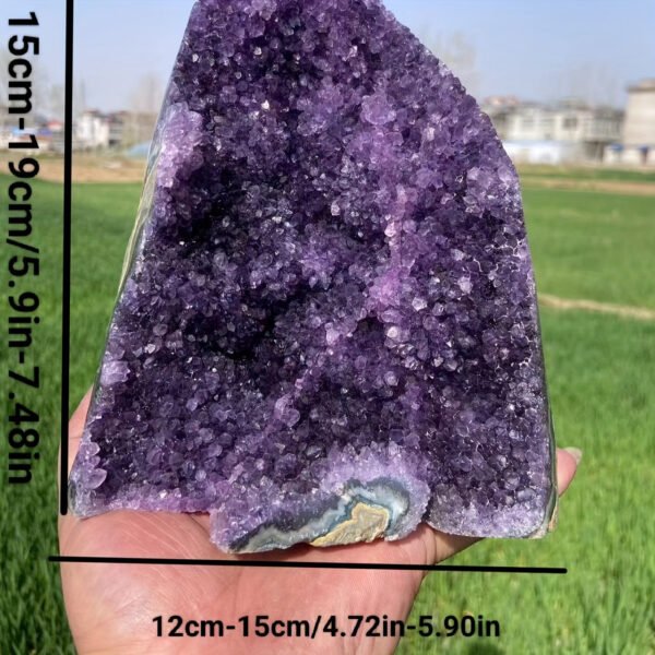 1pc 3.57LB-4.81LB Exquisite Gorgeous Natural Colored Crystal String Ornament, Amethyst Rough Stone, Ideal For Single Gifts