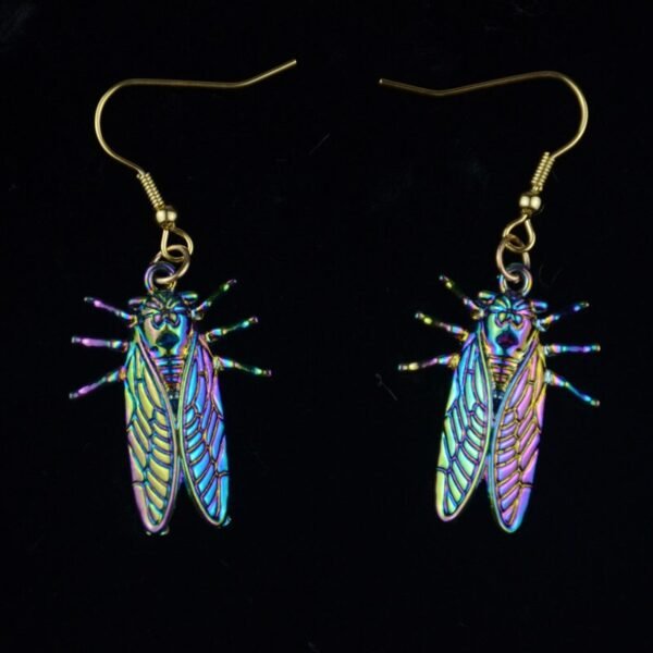 7type Psychedelic Multicolor Cicada Snake Butterfly Spider Insect Animal Earrings Cute Earrings Magic Jewelry for Women