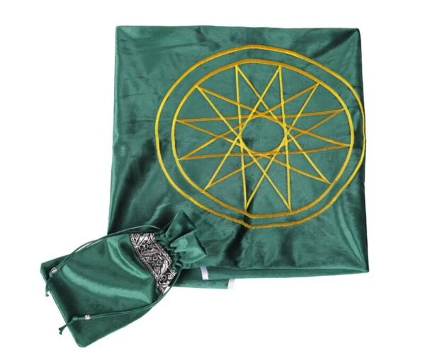 80X80CM Altar Tablecloth Tarot Card table cloth Mercury witchcraft supplies Astrology Cloth Tarot bag Divination Wicca BlueGreen Tarot &Divination