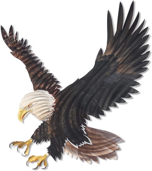 Magic  Collection~3D Metal Wall Art - Bald Eagle American Flag Wall Decor - Patriotic Country Wall Art - Handmade in the USA for Use Indoors or Outdoors