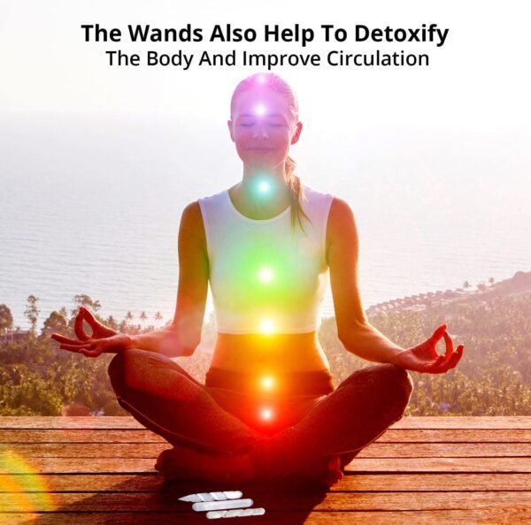 Himalayan Glow 1063 WBM Selenite Healing Crystals, 2 Wands with Single Massage Stick – 3 Count