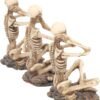 Dark Collection~AL50292 See No, Hear No, Speak No Skeletons Figurine , Ivory