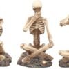 Dark Collection~AL50292 See No, Hear No, Speak No Skeletons Figurine , Ivory