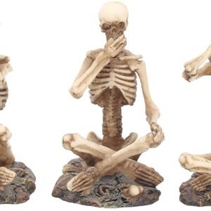 Dark Collection~AL50292 See No, Hear No, Speak No Skeletons Figurine , Ivory
