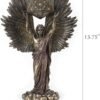 Magic  Collection~Archangel Metatron Holding Up Sacred Geometry Cube Statue