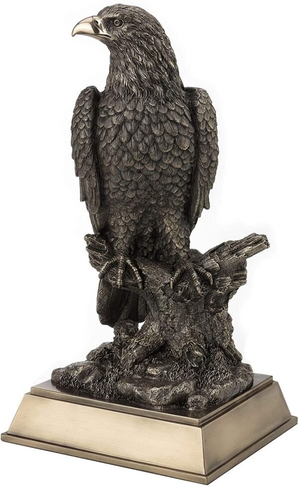 Magic  Collection~17 Inch Bald Eagle Perching On Tree Branch Antique Bronze Finish Platformed Large Animal Statue