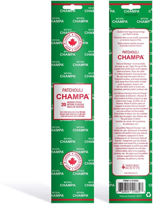 Witchcraft~Dragons Blood Champa 11" Incense Sticks Pack of 20 Each Long Lasting Aroma Stick Lasts 60+ Minutes Pure Ingredients Make These Agarbathi Perfect for Environmental Scenting and Aromatherapy