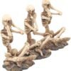 Dark Collection~AL50292 See No, Hear No, Speak No Skeletons Figurine , Ivory