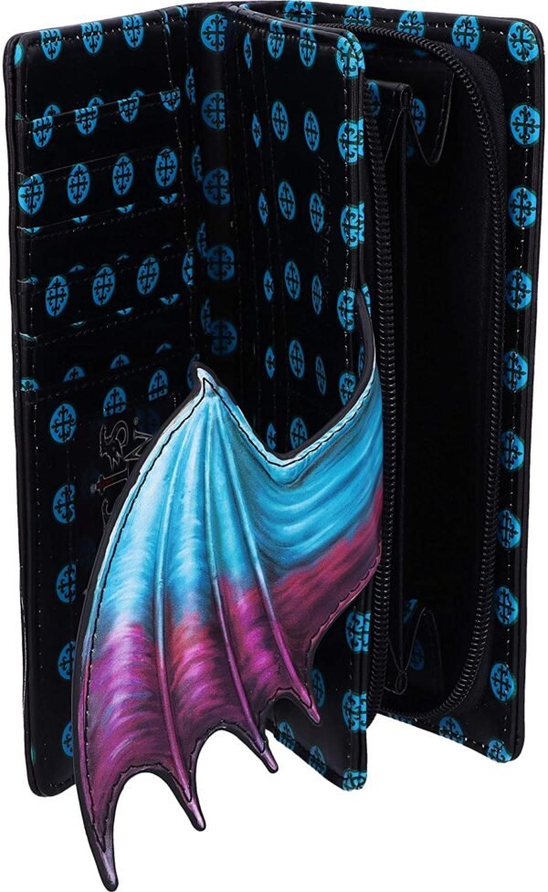 Fantasy Collection~ Take Flight Purse Blue Dragon Wallet, 18.5cm, Polyurethane