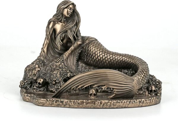 Veronese Design 5 7/8 Inch Sirens Lament by Anne Stokes Cold Cast Resin Bronze Finish Mermaid Statue Home Decor