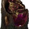 Magicun N.Giftware~Arboreal Hatchling Red Dragon in Tree Trunk Light Up Figurine, 10.8cm, Green