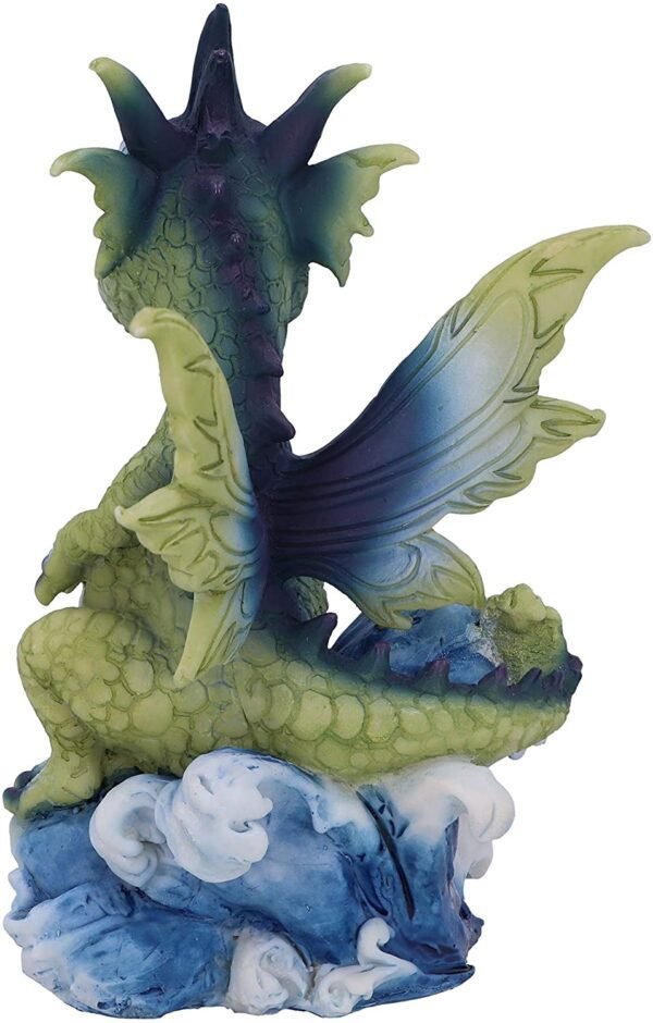 Fantasy Collection~ Water Hatchling Dragon Figurine, Green/Purple, 14cm