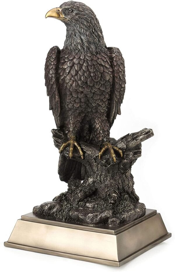Magic  Collection~17 Inch Bald Eagle Perching On Tree Branch Antique Bronze Finish Platformed Large Animal Statue