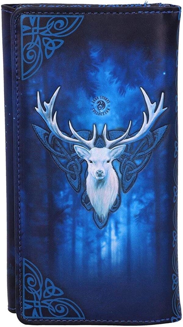 Magicun N.Giftware~Anne Stokes Fantasy Forest Elven Queen and Stag Embossed Purse, 18.5cm, Blue