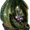 Magicun N.Giftware~Quartz Guard Green and Gold Dragon Crystal Light Up Figurine, 11.5cm