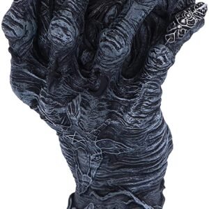 Dark Collection~Baphomet's Grasp Horror Hand Goblet Glass, Polyresin, Black and Silver, 18cm